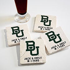 NCAA Baylor Bears Personalized Tumbled Stone Coaster Set  - 34751