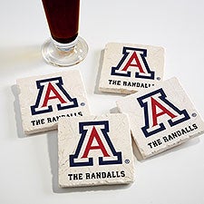 NCAA Arizona Wildcats Personalized Tumbled Stone Coaster Set  - 34753