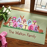 Personalized Family Welcome Mat - Easter Design - 3485