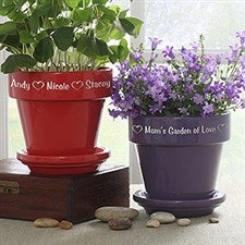 Personalized Purple Ceramic Flower Pot - 3486