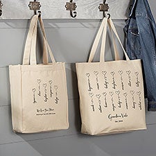 Connected By Love Personalized Canvas Tote Bags - 34860