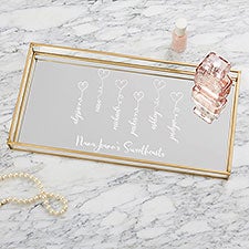 Connected By Love Personalized Mirrored Vanity Tray - 34862