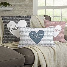 Family Heart Personalized Throw Pillows - 34885