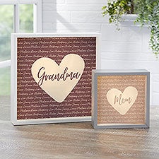 Family Heart Personalized LED Light Shadow Box - 34889