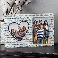 Family Heart Photo Personalized Whitewashed Box Picture Frame  - 34908