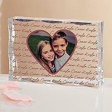 Family Heart Photo Personalized Colored Keepsake - 34921