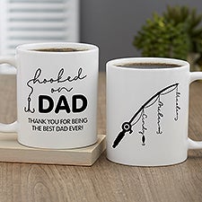 Hooked On Dad Personalized Coffee Mugs  - 34928