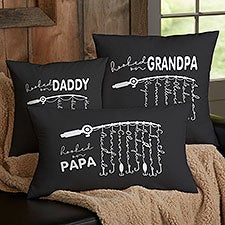 Hooked On Dad Personalized Throw Pillows  - 34932