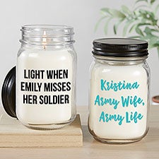Write Your Own Military Expressions Personalized Farmhouse Candle Jar  - 34946