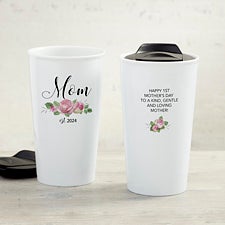 New Mom Personalized 12 oz. Double-Wall Ceramic Travel Mug  - 35001