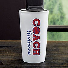 Coach Personalized 12 oz. Double-Wall Ceramic Travel Mug  - 35012