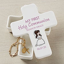 Communion Girl philoSophies Personalized Cross Box - 35055