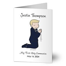 Communion Boy philoSophies Personalized Greeting Card - 35060