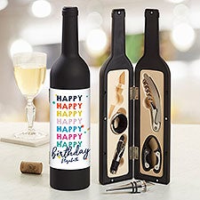 Happy Happy Birthday Personalized Wine Accessory 5pc Kit - 35091
