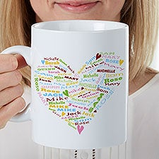 Her Heart of Love Personalized 30 oz Oversized Coffee Mug - 35100
