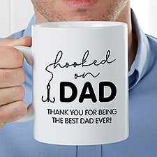 Hooked On Dad Personalized 30 oz. Coffee Mug - 35109