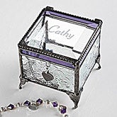 Personalized Vintage Glass Trinket Box With Initial - 3518