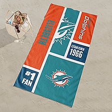 Miami Dolphins NFL Personalized Beach Towel  - 35206D