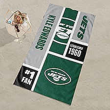 New York Jets NFL Personalized Beach Towel  - 35215D