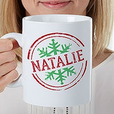 Stamped Snowflake Personalized 30 oz. Oversized Coffee Mug  - 35281