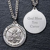Personalized St. Michael Military Medallion Pendant - 3529