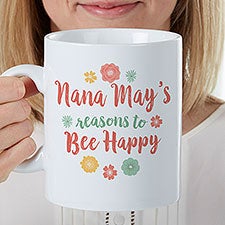 Bee Happy Personalized 30 oz. Oversized Coffee Mug  - 35293