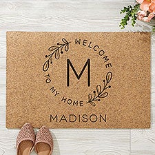 Welcome Wreath Personalized Synthetic Coir Doormat - 35330