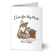 Parent & Child Deer Personalized Greeting Card - 35336