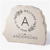 Welcome Wreath Personalized Standing Garden Stone - 35337