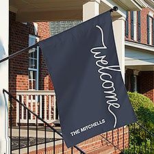 Hello  Welcome Personalized House Flag  - 35345
