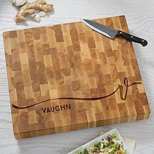 Script Initial Personalized Butcher Block Cutting Board - 35358