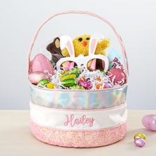 Custom Embroidered Iridescent Easter Baskets - 35401