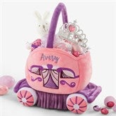 Princess Carriage Embroidered Plush Easter Basket - 35402