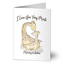 Parent & Child Giraffe Personalized Greeting Card - 35446