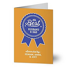 Best Dad Ribbon Personalized Greeting Card - 35486