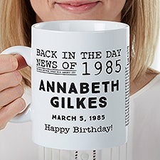 Back in the Day Personalized Birthday 30 oz Oversized Mug  - 35515