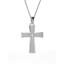 Engravable Lords Prayer Cross Necklace  - 35556D