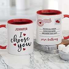 I Choose You Personalized Valentines Day Coffee Mugs  - 35559