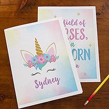 Unicorn Personalized Folders - 35580