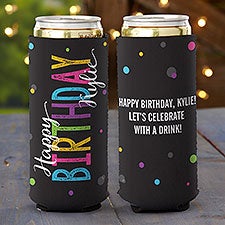 Bold Birthday Personalized Slim Can Cooler  - 35603