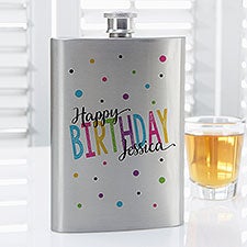 Bold Birthday Personalized Flask  - 35607