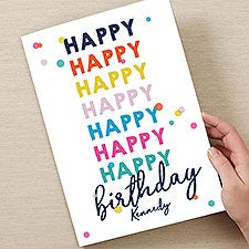 Happy Happy Birthday Personalized Oversized Birthday Card - 35611