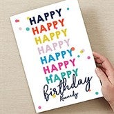 Happy Happy Birthday Personalized Oversized Birthday Card - 35611