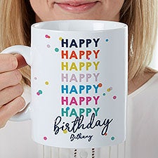Happy Happy Birthday Personalized 30oz Oversized Coffee Mug - 35618