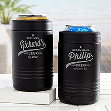 Groomsman Brewing Co. Personalized Stainless Insulated Beer Can Holder - 35626