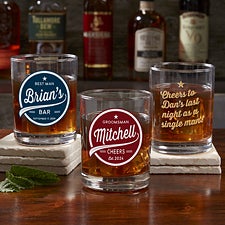 Groomsman Brewing Co. Personalized Printed Whiskey Glasses - 35630