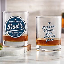 Dads Brewing Company Personalized Printed Whiskey Glass  - 35642