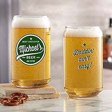 Dads Brewing Company Personalized 16oz Printed Beer Can Glass - 35644