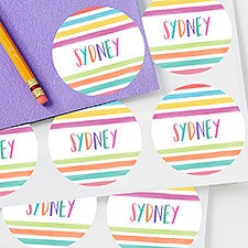 Watercolor Brights Personalized Stickers - 35665
