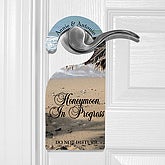 Personalized Door Hanger - Honeymoon In Progress Design - 3567